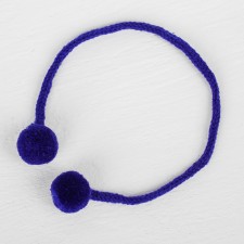 Decorative element on the rope 2 balls, d = 1.5 cm, set 6 pcs., Blue color