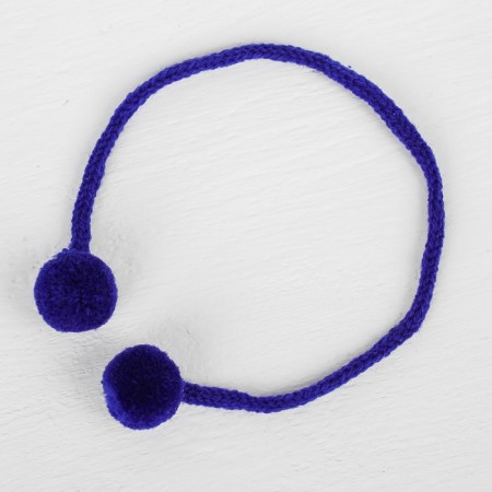 Decorative element on the rope 2 balls, d = 1.5 cm, set 6 pcs., Blue color
