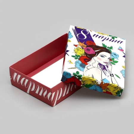 Gift box team "Girl in spring flowers" 21 x 15 x 5.7-3