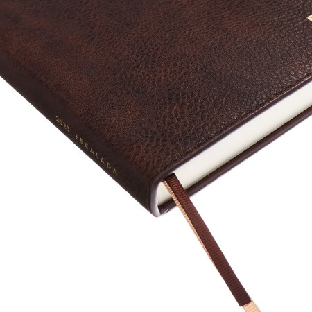 Dated 2025 diary, Escalada, A5+ 176 sheets, integral cover, artificial leather, foil embroidery, liesse, block 80 g/m2, brown-3