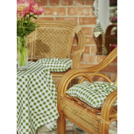 Green Check chair, size 40x40 cm, green color