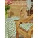 Green Check chair, size 40x40 cm, green color