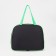 Sports bag with lightning, without lining, external pocket, black/green color