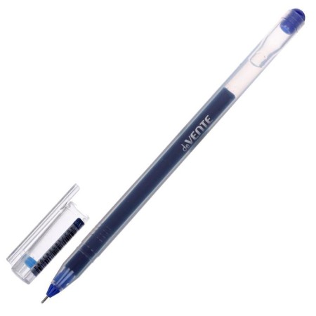 Gel pen 0.5 mm, Devente Kilometrico, blue ink, increased ink, length 1200 m, transparent case, disposable-1