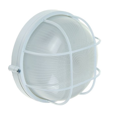 Lamp TDM NPB1302, E27, 60 W, IP54, Round, with a lattice, white