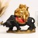 Piggy bank "Hotty on the buffalo" red gold, 22x44x37cm