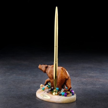 Souvenir with a handle "Bear", Selenite, Minerals 12x7 cm-1