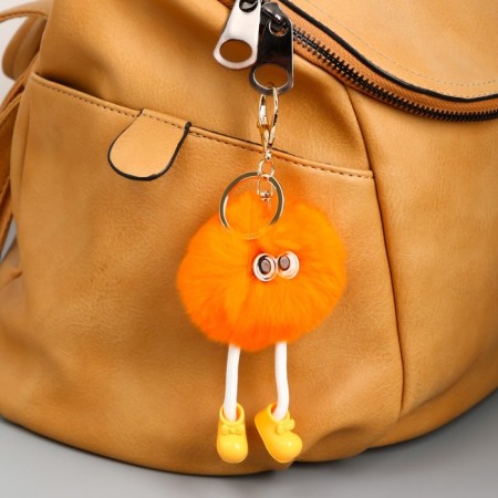 Fluffy on a ring with a carbine "A weirdo with long legs in the boots" Orange