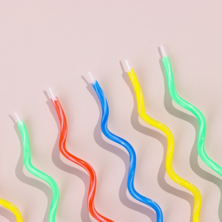 Candles for a cake, set 8 pcs, twisted, 17 cm-2