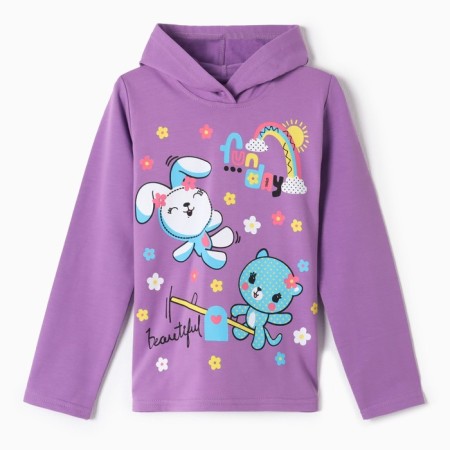 Sweatshirt for girls, lilac color, height 92 cm