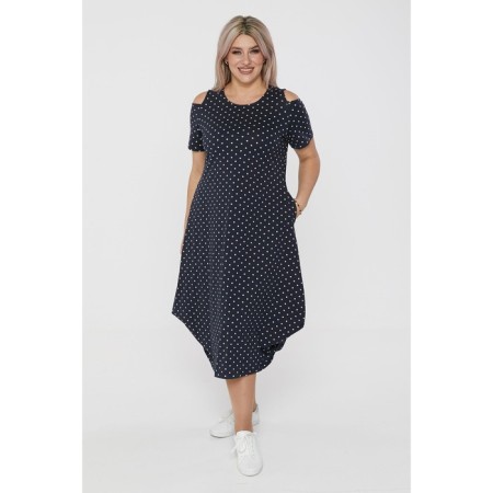 Women's dress, size 58, dark blue color-2