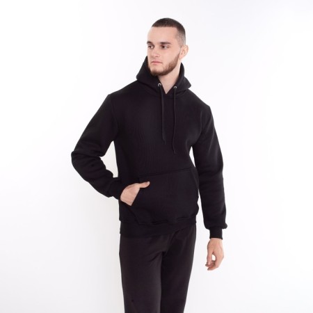 Sweatshirt with the basis of men, the color is black, size 56-1