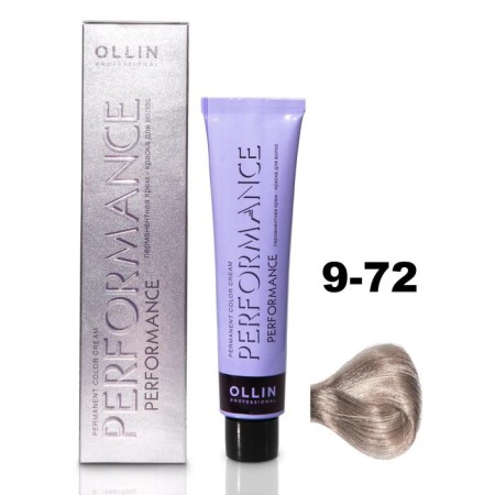 OLLIN PROFESSIONAL PERFORMANCE hair cream, tone 9/72 Blond brown-violet, 60 ml