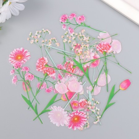 Set of stickers "Flowers. Pink blush" 30 pcs 8.5x11 cm