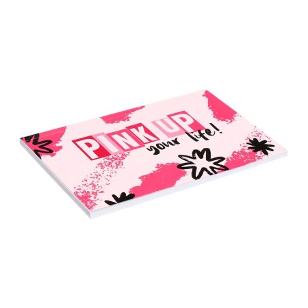 Lowed A6 Planning, with opened sheets, 50 sheets, gluing, soft cover, Pink Style-1