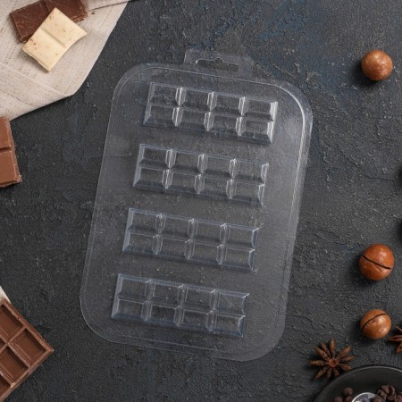 Form for chocolate and sweets plastic "Bank 2 × 4", the color is transparent-3