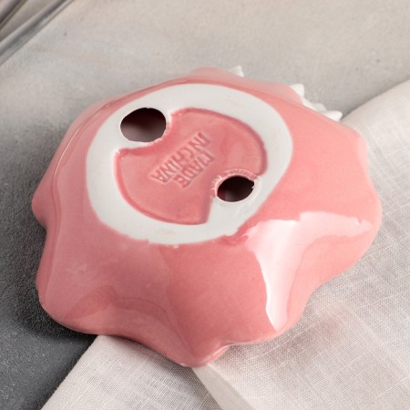 Ceramic "Doves on the Flower", 14 × 14 cm, pink color-2