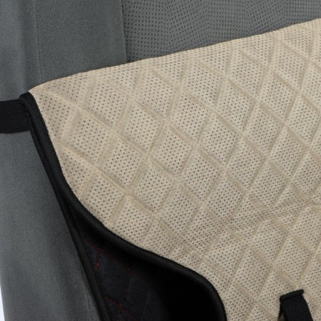 A cape on the seat "Alcantara" 140 x 52 cm, black with a red line-4