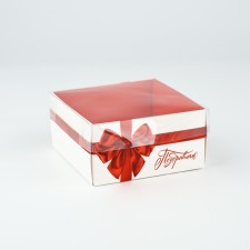 Box for confectionery with a plastic lid 