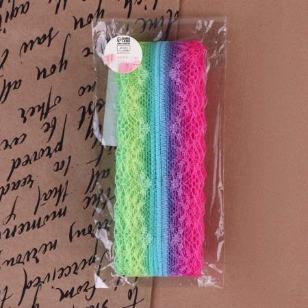 Capricon lace "Rainbow Light", 40 mm × 10 ± 1 m, color colorful №4-3