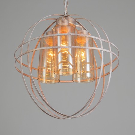 Lamp Bayerlux "Sphere" E27 40W white with a golden patina 40x40x40-95 cm-2