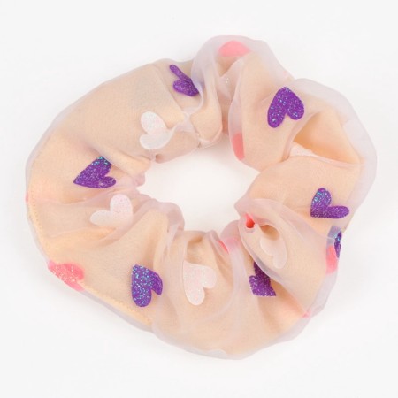 Hair elastic band "hearts", pink with sparkles, 11 cm, Minnie Mouse-4
