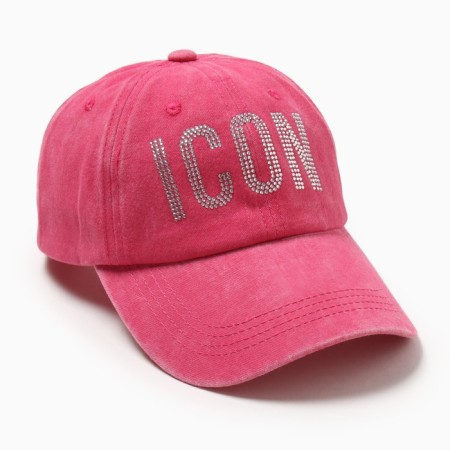 Women's cap with rhinestones Mist icon, pink, p. 56-58-5
