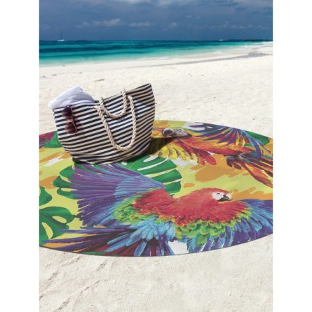 Pareo and beach rug "Tropical parrot Ara", d = 150 cm-1