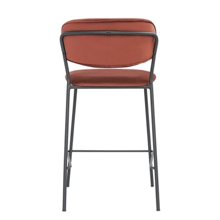 Semi -bank chair Eirill, 555 × 475 × 900 mm, velor, brick color-4
