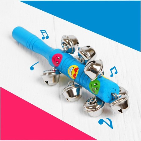 A rattle with bells "Smiley", Mix colors-2