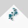 Brooch "Flowers" Branch of Apple tree, blue color in silver