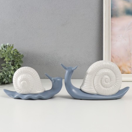 Souvenir ceramics "Snails" set 2 pcs 19x7x11, 23x7x13.5 cm-3