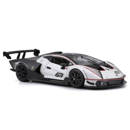 Racing machine BBURAGO LAMBORGHINI Essenza SCV12, DIE-CAST, 1:24, Black and white color-1