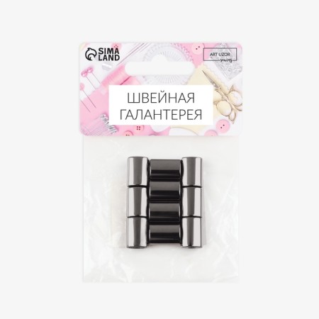 Tip for a cord, d = 4 mm, 13 × 9 × 6 mm, 10 pcs, black nickel color-3