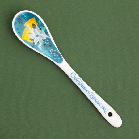 New Year's spoon "Happy Christmas!", For the New Year, ceramics, 2.5 x 12.6 cm-3