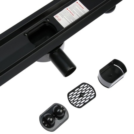 TIM BAD555002BK, 70 x 500 mm, tiles, siphon with a rotation angle of 360 °, black-matte-3
