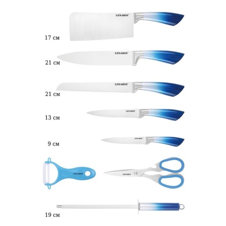 Lenardi knife set, on a stand, 9 items-2