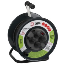 The extension cord of the power era RMX-4S-3X1.5-30M-IP44 (KG) on a metal coil with a grounding 4 outlet 30 m, kg 3x1.5mm2