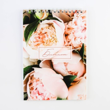 Notepad "Flowers", A5 format, 40 sheets, cardboard cover soft
