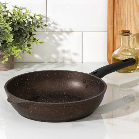 Pan, d = 24 cm, removable handle, anti -stick coating, color coffee marble-9