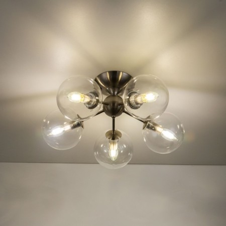 Ceiling Citilux "Tommy" CL102151, 52x52x24.5 cm, 5x40W, E14, gray color gray-9