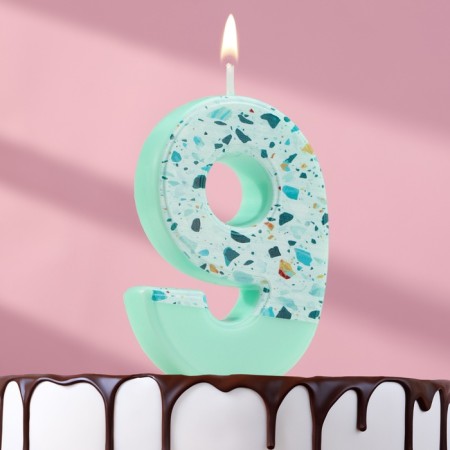 Candle for the Mosaika cake, number "9", blue