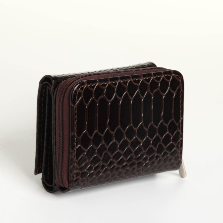 Women's wallet with lightning, brown color-1