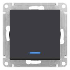 Выключатель SE ATLASDESIGN, 10 А, 1 клавиша, IP20, скрытый, с подсветкой, карбон, ATN001013