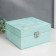 Casket to the leatherette for jewelry "Silver shine on blue" 8x14.5x14.5 cm