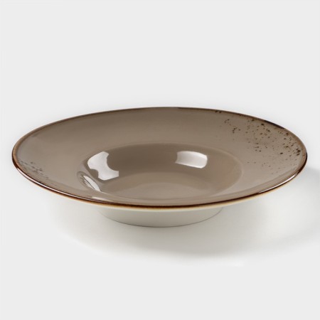 Porcelain plate for Magistro paste "Cerera", 160 ml, d = 21 cm, brown color-1