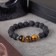 Bracelet unisex "lava" tiger eye, black-brown color