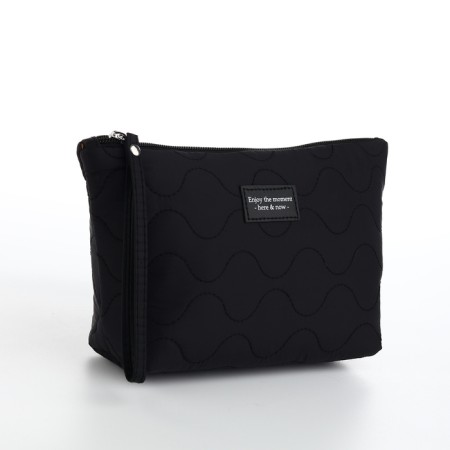 Cosmetic bag a single-flower, 25*7.5*14, lightning department, lining, black
