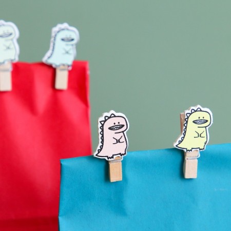 Decorative clothespins with a rope for the suspension "Dracosi" set 10 pcs., 1.5 × 12 × 14 cm