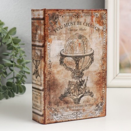 Broke-Book tree to the leatherette "Old Globe" 4x12x18 cm